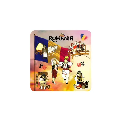 Romania port popular, suport coster din lemn, model 010